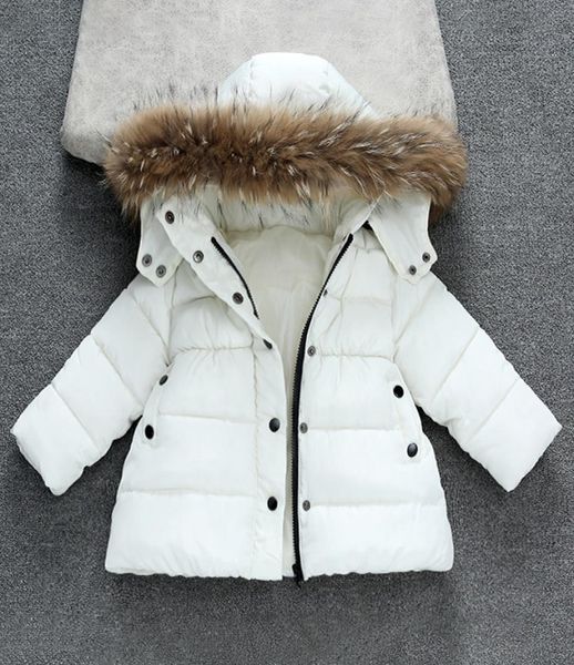 

kids coat baby boys girls winter outwear childrens parkas jackets child warm thick fur collar hooded long down coats1205488, Blue;gray
