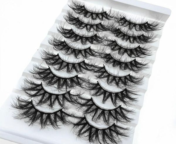 

8 pairset 25mm mink eyelashes 6d fluffy messy lashes makeup natural dramatic long eyelash extensions tools3918429