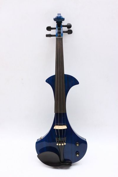 

yinfente blue 4string electric violin 4/4 solid wood case ebony parts #ev24