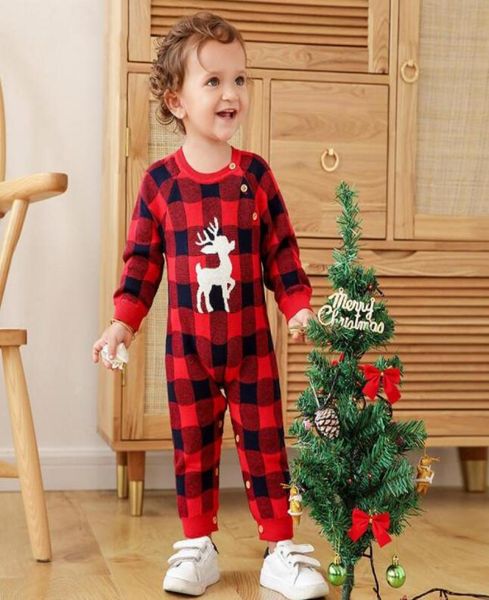 

christmas ins infant baby boys girls rompers overalls sweater jumpsuits front wood button newborn toddler bodysuits2115912, Blue