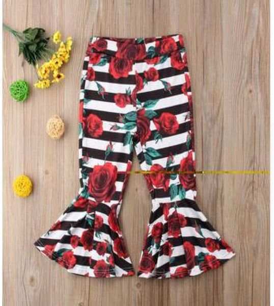 

2018 toddler kids baby girl striped flower bellbottoms flare pants leggings striped pants fashion summer clothing3906188, Blue