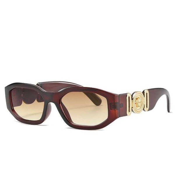 

new personalized head with irregular small frame fashionable trend for men and women's sunglasses, White;black