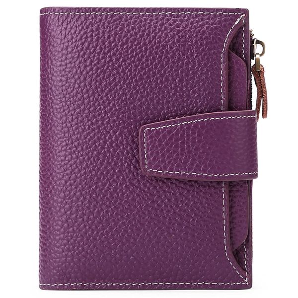 

rfid women's genuine leather short wallet stripped head layer cowhide wallet
