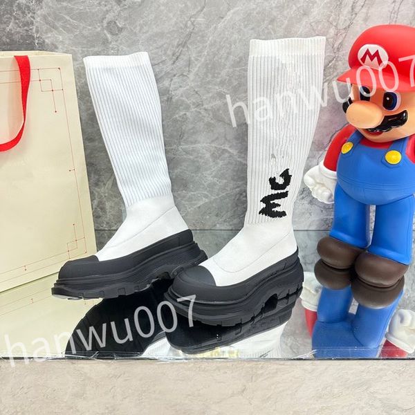 

fashion casual shoe boot men women design winter warm leather thick soled sock boots sports runners sneakers xsd221120, Black