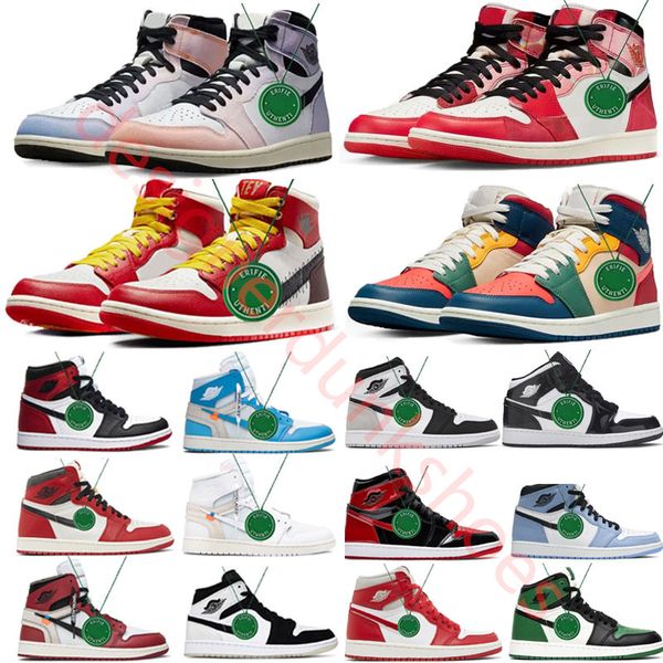 

off chicago jumpman 1 basketball shoes men women 1s university blue dark mocha unc hyper royal high bloodline satin-snake taupe haze trainer