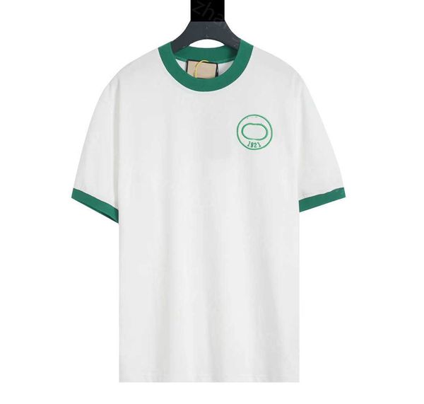 

23ss designer t shirt summer men clothes casual tshirt round neck pure cotton color matching logo embroidery short-sleeved t-shirt for men a, White;black