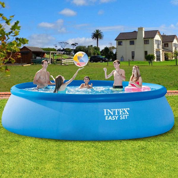 

intex large family swimming pool inflatable pool heightening thickened children's play pool folding fish pool