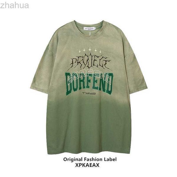 

stussys original fashion brand fruit green fried color washable oversize men and women bf style couple costume short sleeve t-shirt, White;black