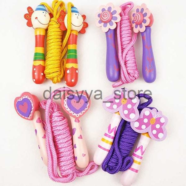 

jump ropes retail non-poisonous colorful kindergarten pupil fitness kids children cartoon cute animal wooden handle skipping jump rope x0706