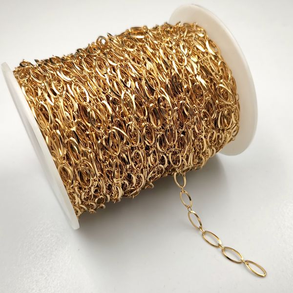 

3meter lot thin 5mm welding chain oval link jewelry findings gold-plated stainless steel marking diy necklace bracelet anklets for accessori, Silver