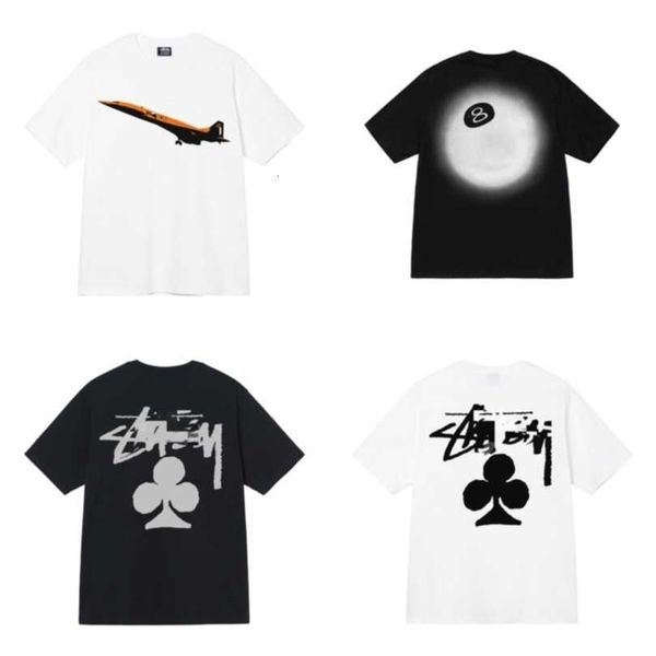 

mens t-shirts stussys tees ice cream tshirt casual summer slim dice printed short sleeve round neck t shirt ins fashion streetwear 6a1j, White;black