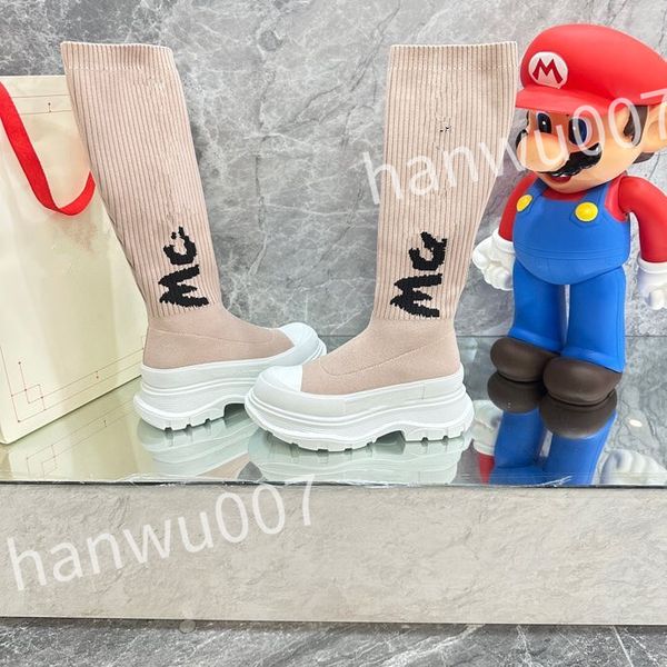 

luxury fashion casual shoes boot men women design winter warm leather thick soled sock boots sports runners sneakers xsd221120, Black