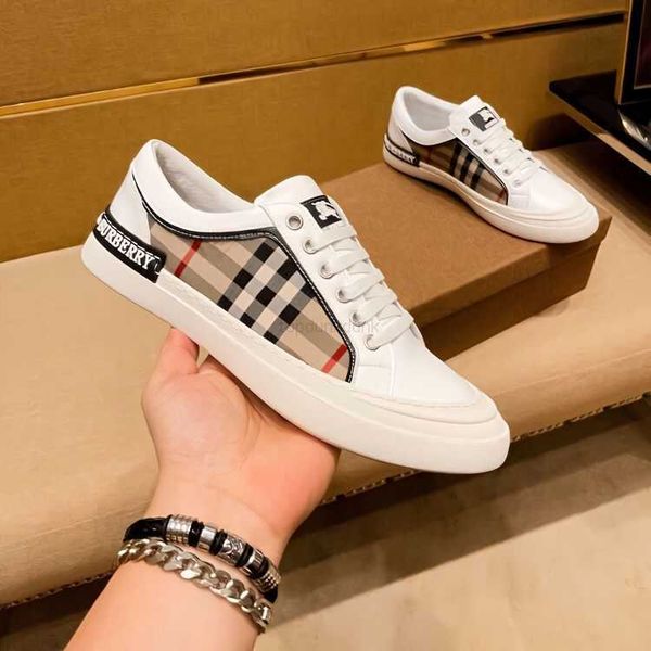 

2022 new plaid fashion light luxury men's casual sports shoes board shoes plaid luxury versatile men's shoes, Black