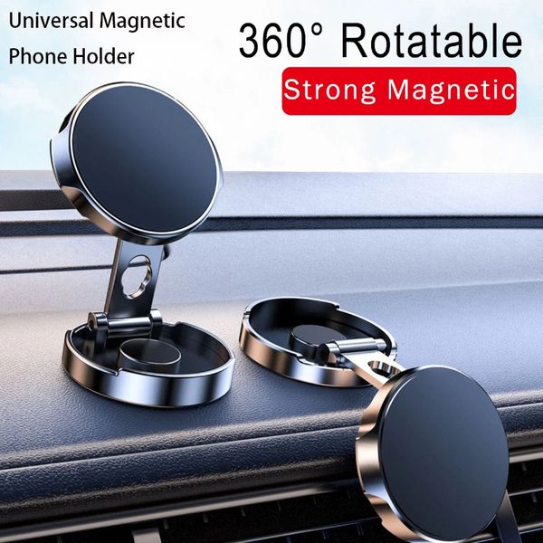 

universal strong magnetic car phone holder for rotatable cell phone mount foldable mobile phone stand magnet gps support for iphone 14 12 sa