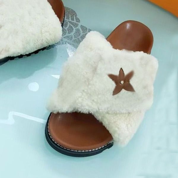 

slippers slides sandle sandal winter men slipper fashion lazy letter belt buckle women designer shoes platform lady cartoon plush slippers 1, Black