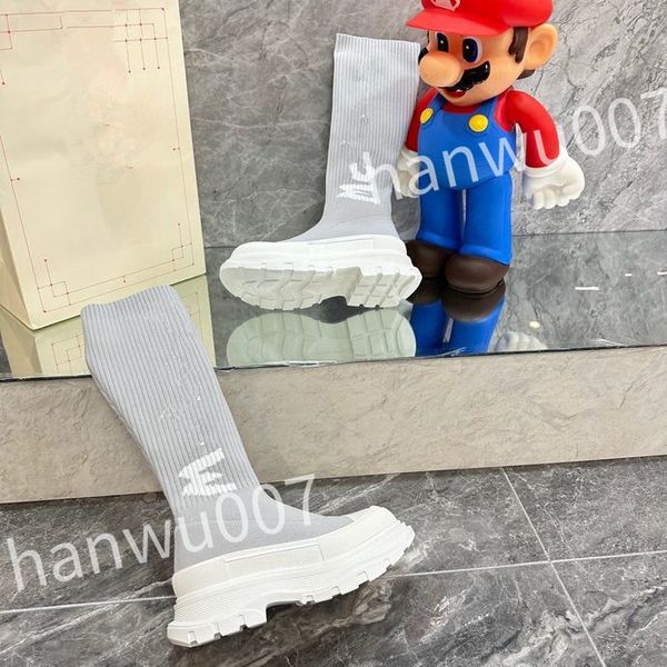 

new fashion casual shoes boot men women design winter warm leather thick soled sock boots sports runners sneakers xsd221120, Black