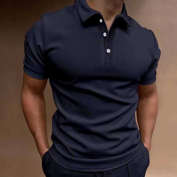 

2023 summer new men's polo shirt short sleeve button t-shirt top, White;black