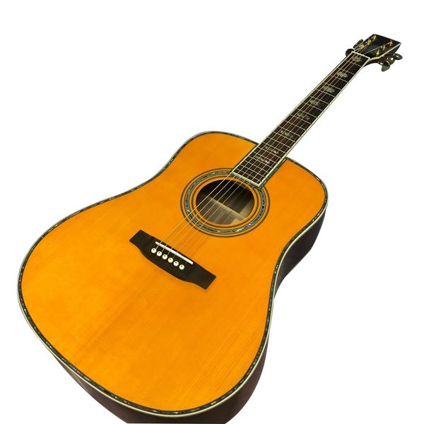 

41 "d45 series solid wood polished surface yellow acoustic guitar
