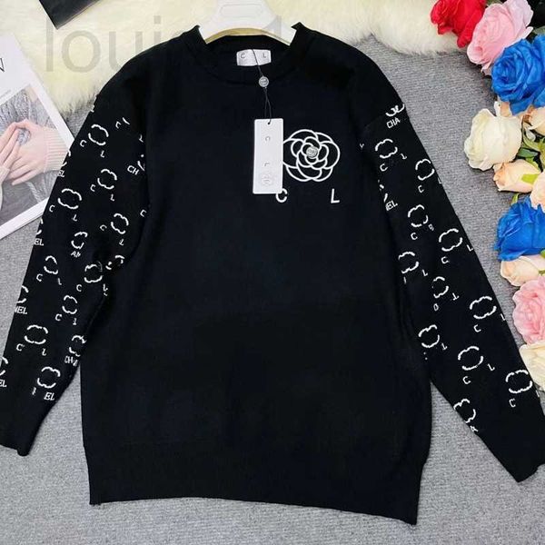 

women's sweaters designer women new long sleeve sweater two c letters woman crewneck knit coats fashion brand lady t shirt autumn trend, White;black
