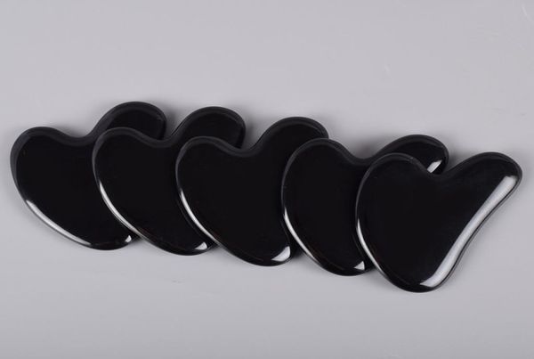 

natural obsidian gua sha board black jade stone body facial eye scraping plate acupuncture massage relaxation health care c071140480