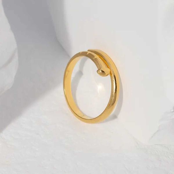 

nail ring woman luxury ring jewelry couple love rings stainless steel alloy gold-plated process fashion accessories never fade not allergic, Silver