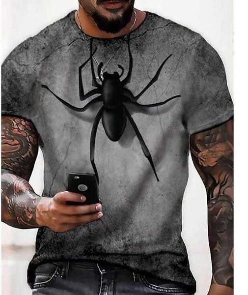 

2023 summer new 3d printed men's t-shirt, White;black