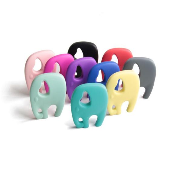 

colorful silicone baby teether toys cartoon big elephant teething chew baby molar pendant necklace bpa food grade silicone to6739205