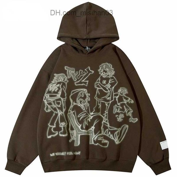 

women's hoodies sweatshirts 2022 men's women's pink hoodie sweatshirt funny cartoon graphic hoodie autumn harajuku anime hip, Black