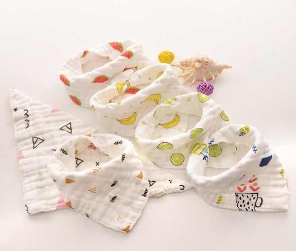 

baby bibs cartoons ins bibs burp cloths foral printed cotton 8 layer bibs bandana infant saliva cloth triangle towel 15styles gga22291474