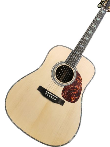 

41 inch all solid wood, all abalone, black fingered handmade acoustic guitar