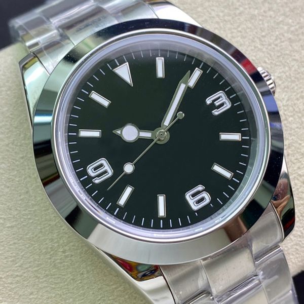 

2023 men watch series 40mm explor 18k yellow gold black dail sapphire mirror master automatic watches mechanical movement oyster steel luxe, Slivery;brown