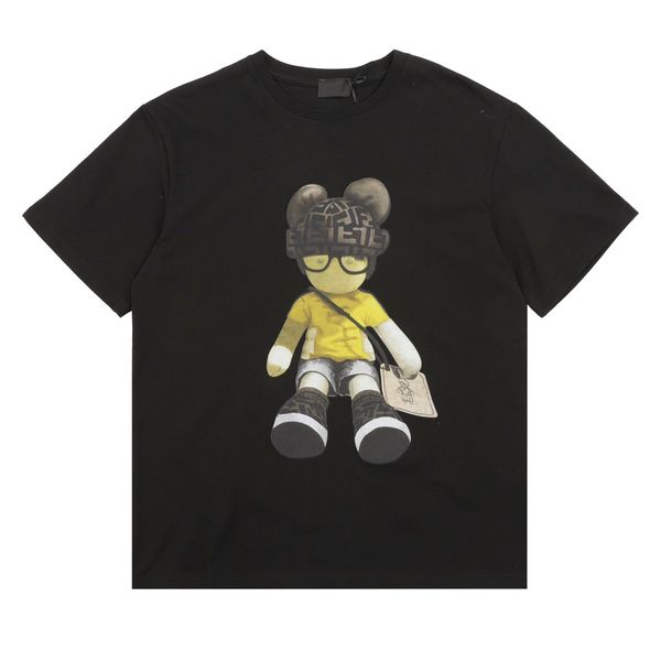 

cartoon bear print summer home comfortable short sleeved t shirt, White;black