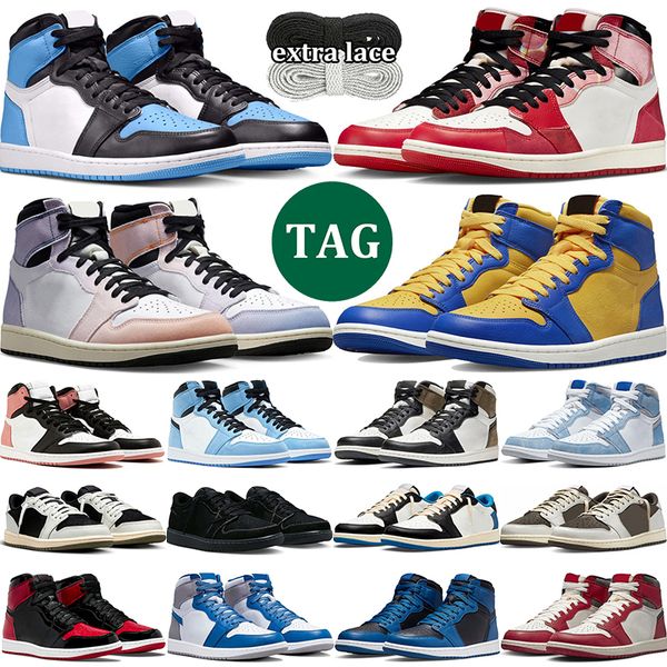

1 high og basketball shoes lost and found men women next chapter university blue hyper royal patent bred 1s low black phantom olive mens tra