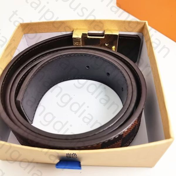 

belts for women designer mens belt 3.8cm width brand belt gold silver black buckle classic luxury plaid belts great quality genuine leather, Black;brown