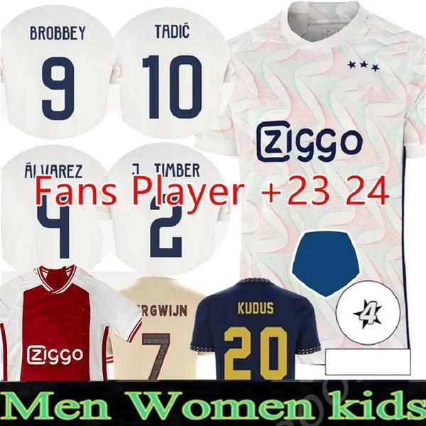 

tadic 23 24 soccer jerseys kid kit home bassey berghuis third black bergwijn cruyff 2023 2024 away retro football shirts men uniforms specia, Gray