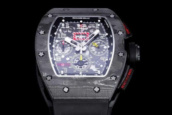 

exciting mechanical r i c h a r d luxury superb style male wrist watches rm11 rm11-03 70my designer high-end quality tpt carbon fiber bezel, Slivery;brown