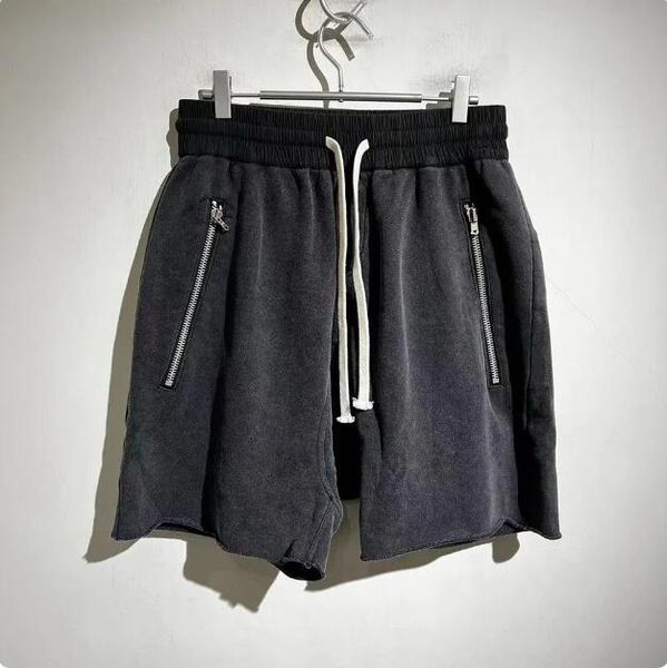 

2023ss high street zippers pockets casual shorts casual pants washed sweatpants streetwear men's clothes women's clothing