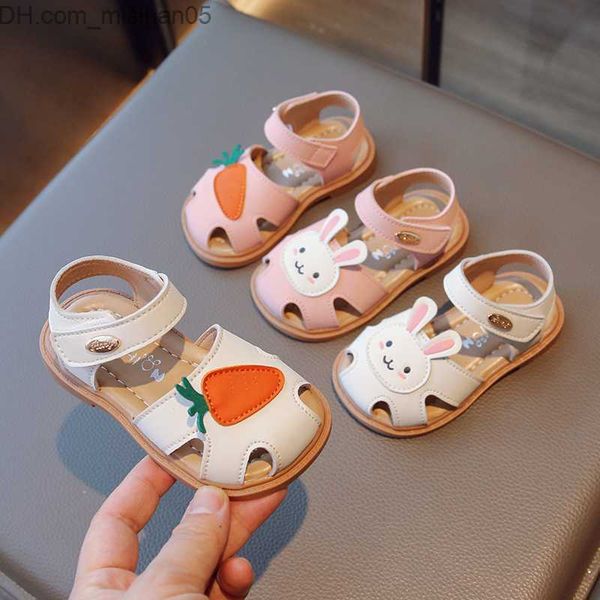 

sandals 2017 summer baby shoes cute rabbit animal pattern baby girl sandals baby outdoor first step flexible closed sandals z230706, Black;red