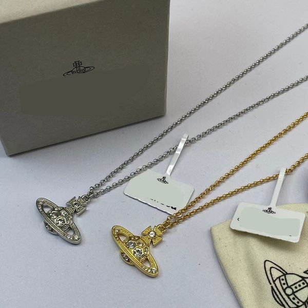 

vivian designer necklace necklaces designer moissanite chain saturn pearl counterpart personality advanced collar chain small fragrance matc, Silver