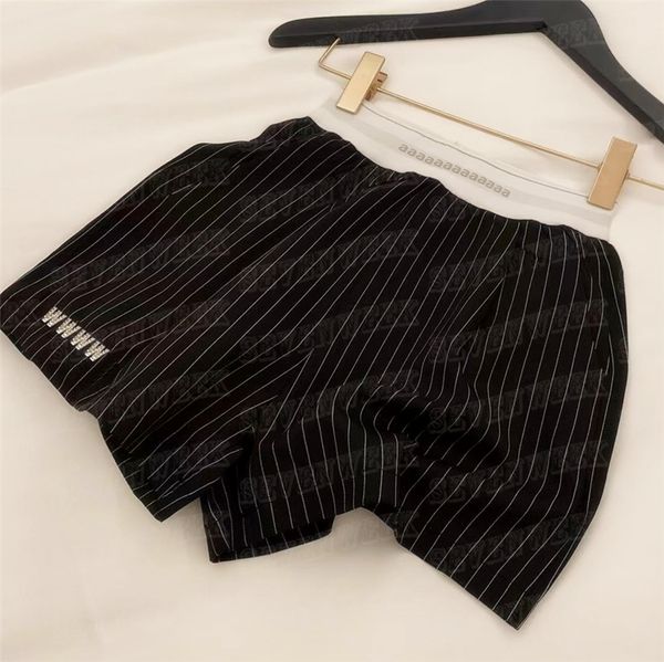

women casual striped shorts letter webbing elastic waist short pant summer outdoor sport pants, White;black