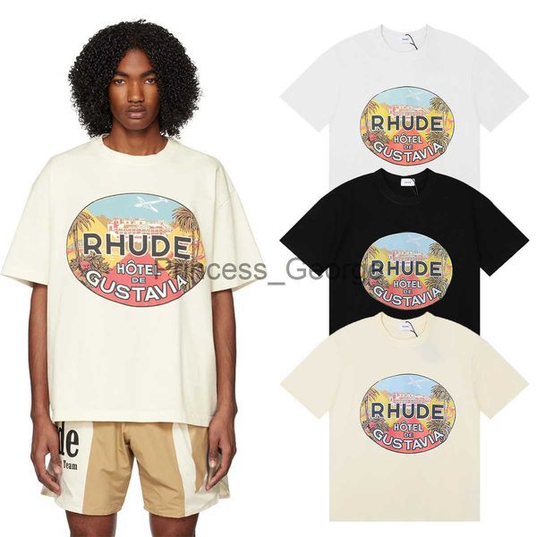 

men's t-shirts mens designer rhude tshirt luxury tees fashion brand t shirts mens womens short sleeve summer casual streetwear clothin, White;black