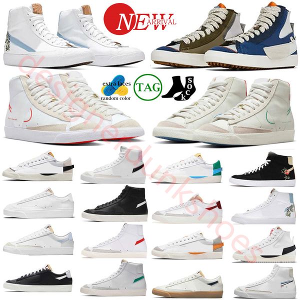 

designer blazers mid 77 vintage athletic shoes men women blazer jumbo low pine green catechu indigo black white indigo university blue train