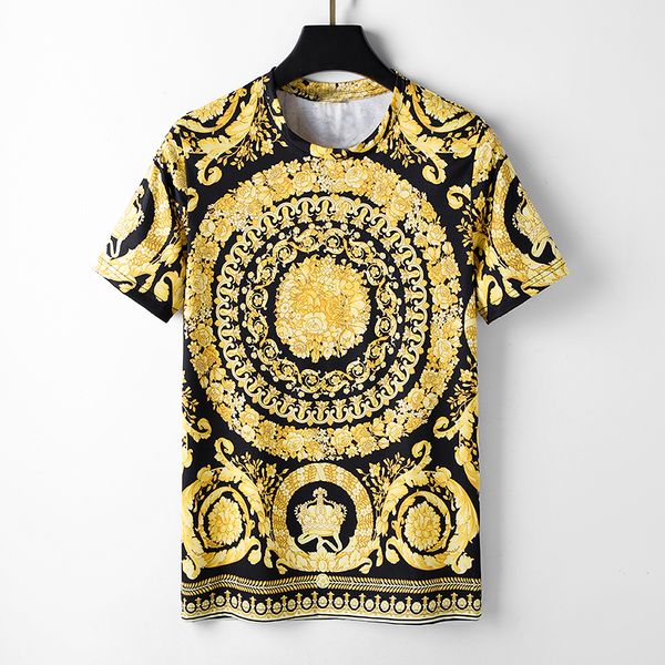 

men's t-shirts fashion harajuku men's street summer holiday wear casual men golden luxury print short sleeve t-shirts 230706, White;black