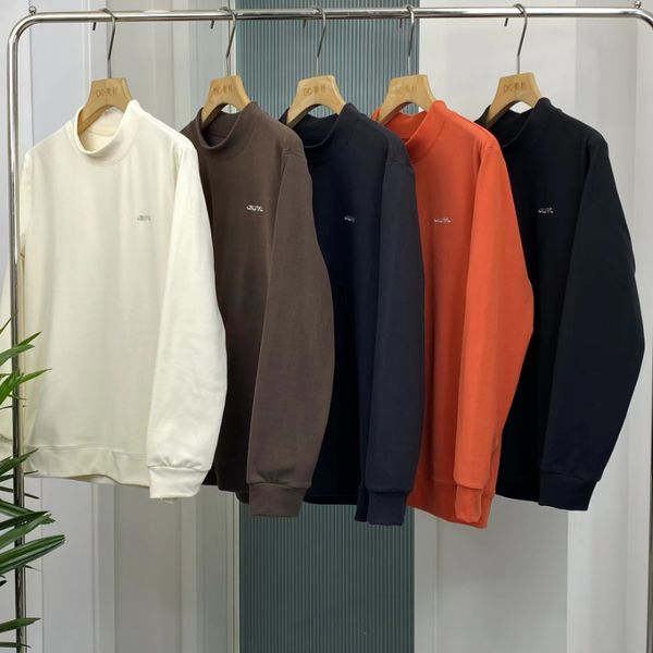 

popular new model 23ss couples hoodie pure colour round collar technology cashmere sweater sweat-adsorbwnt breathable luxury clothing, Black