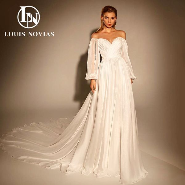 

a-line wedding dress 2023 puff sleeves sweetheart illusion customized size beach lace dresses for bride vestidos de novia, White