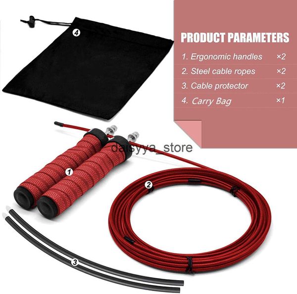 

jump ropes speed jump rope skipping rope jumping rope with ball bearing 2 adjustable weighted ropes multi-color anti-skid handles x0706