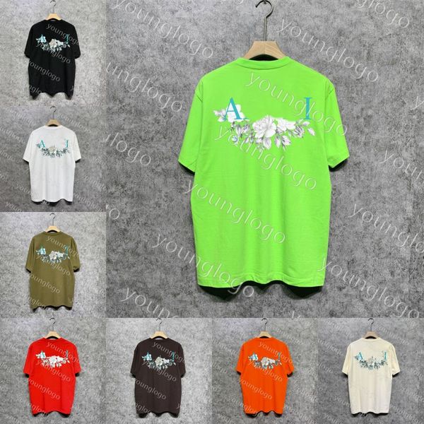 

new plus size tees designer flowers printed short sleeve shirt mens women summer casual round neck t shirt, White;black