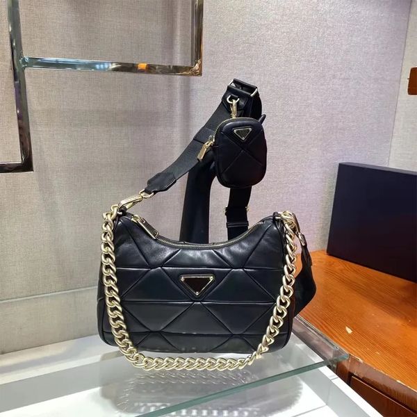 

2023 luxury bag women shoulder bags designer chain crossbody sheepskin ladies composite tote leather handbags fashion classic bag zipper sof, Black;red