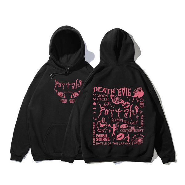 

mens hoodies sweatshirts melanie martinez print 90s vintage hoodie men women music album sweatshirt accessory for fans 230706, Black
