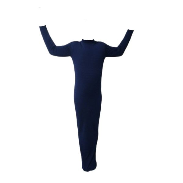 

zentai mermaid wrapped suit bodysuit tights lycar spandex mummy bodybag stage props fancy dress no hood and hands, Black